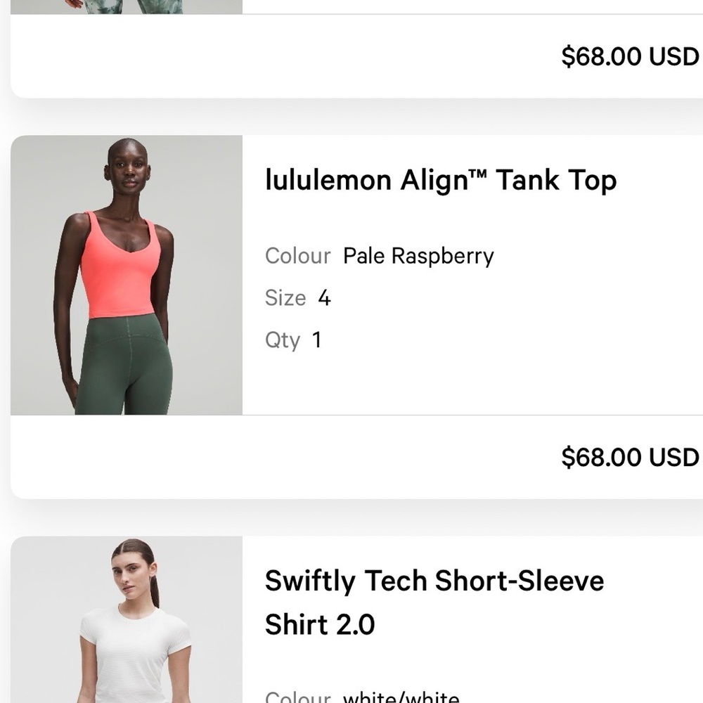 Lululemon Align Cropped Tank Tops - Picture 3 of 3